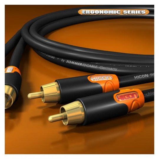 HICON Cinch-Cabke RCA Phonocable Pair, Ergonomic Series